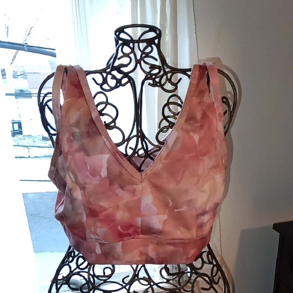 all in motion Pink Watercolor Sports Bra